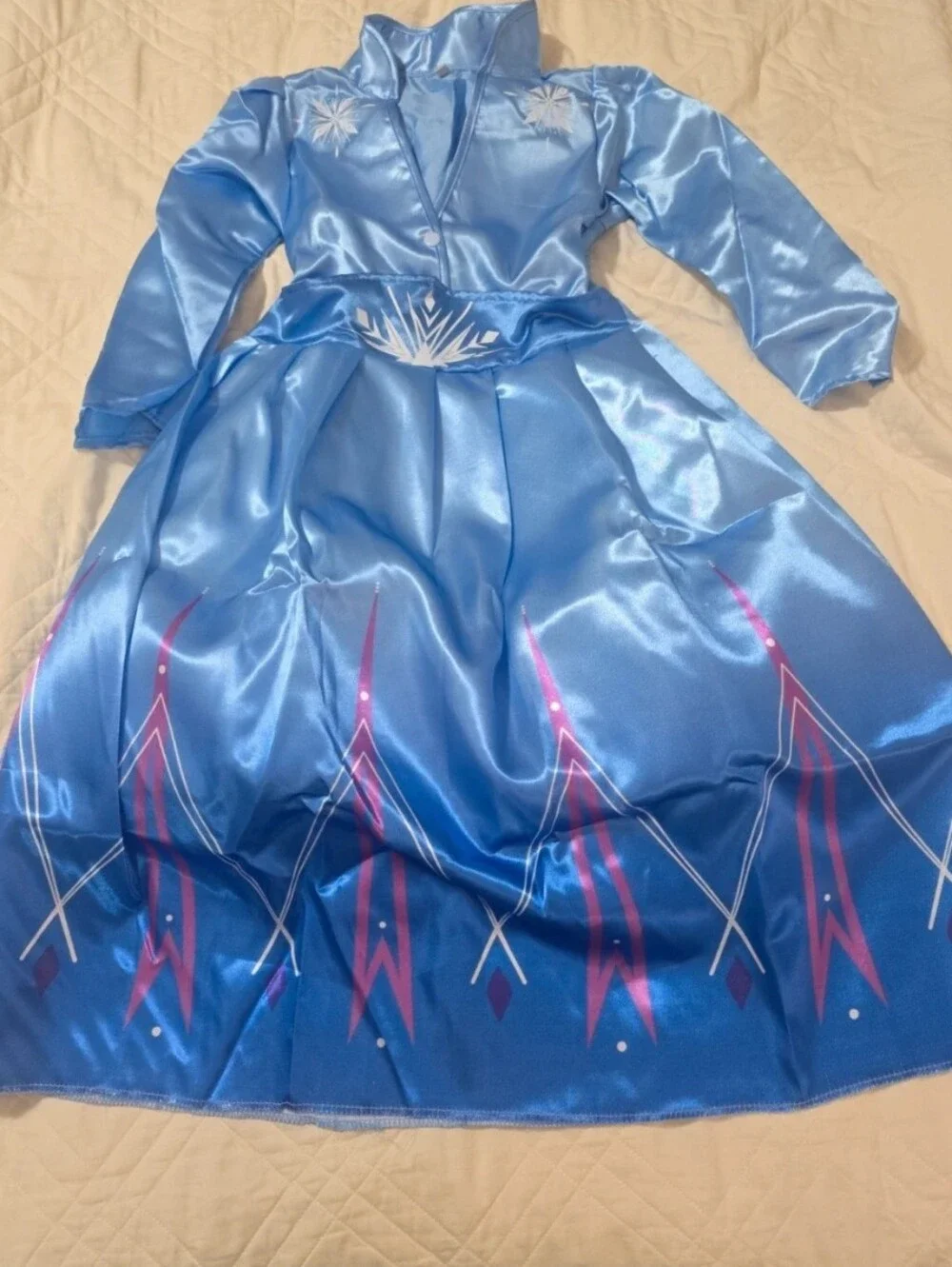 Girls 8 Light Blue Frozen Princess Costume Dress with Snowflake Accents